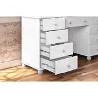 Penteadeira Com Espelho E Led Com 09 Gavetas Branca Potente