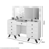 Penteadeira Com Espelho Mila Malbec E Off White - 2