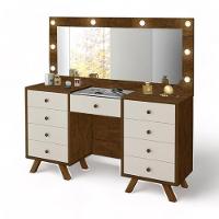 Penteadeira Com Espelho Mila Malbec E Off White - 3