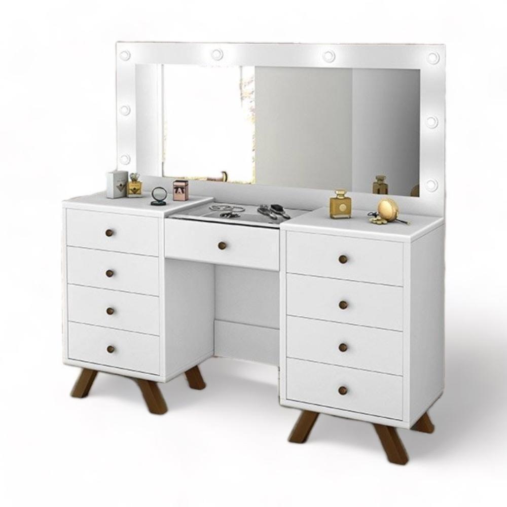 Penteadeira Camarim Com Espelho Mila Branco - 3