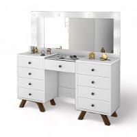 Penteadeira Camarim Com Espelho Mila Branco - 3