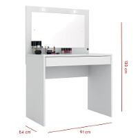 Penteadeira Camarim c/ Espelho 1 Gaveta Atraente D02 Branco - 3