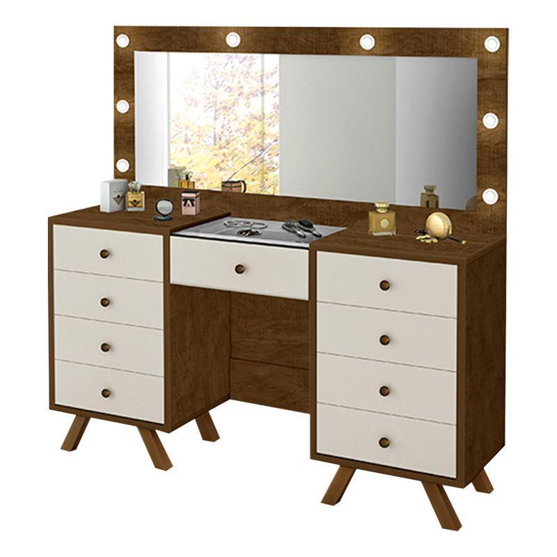 Penteadeira 8 Gavetas Porta Joias Finn Malbec off White - 1