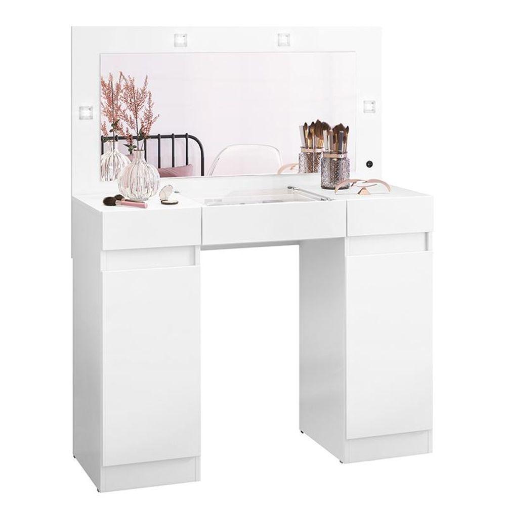 Penteadeira Camarim C/Luz De Led 2 Portas 3 Gavetas Branco - 2