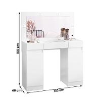 Penteadeira Camarim C/Luz De Led 2 Portas 3 Gavetas Branco - 1