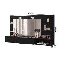 Penteadeira Camarim Suspenso c/Espel 1Gav 135 Preto-D'Rossi - 2