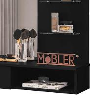 Penteadeira Camarim Suspenso c/Espel 1Gav 135 Preto-D'Rossi