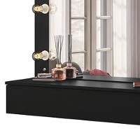 Penteadeira Camarim Suspenso c/Espel 1Gav 135 Preto-D'Rossi - 5