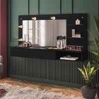 Penteadeira Camarim Suspenso c/Espel 1Gav 135 Preto-D'Rossi - 6