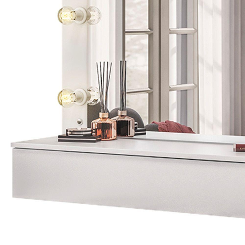 Penteadeira Camarim Suspenso c/Espel 1Gav 135 Branc-D'Rossi - 6