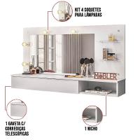 Penteadeira Camarim Suspenso c/Espel 1Gav 135 Branc-D'Rossi