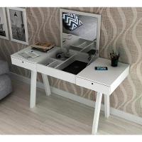 Penteadeira Escrivaninha Com Espelho Pe2002 Branca Branca - 3