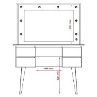 Penteadeira Com Espelho 5 Gavetas Pés Palito Camarim Branco - 2