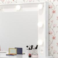 Penteadeira Com Espelho 5 Gavetas Pés Palito Camarim Branco - 3