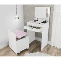 Penteadeira Compacta com Espelho Branco/rosa Tecno Mobili