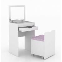 Penteadeira Compacta com Espelho Branco/rosa Tecno Mobili - 5