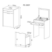 Penteadeira Compacta com Espelho Branco/rosa Tecno Mobili - 9