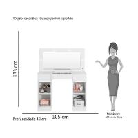 Penteadeira Com Espelho E Led 3 Gavetas Beauty A02 Branco - 3