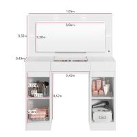 Penteadeira Com Espelho E Led 3 Gavetas Beauty A02 Branco