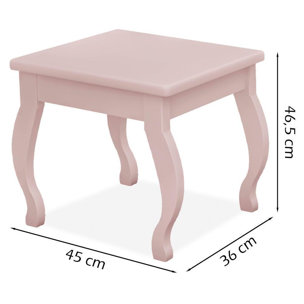 Banqueta Para Penteadeira Em Mdf 022034 Rose Lpa Rose - 3