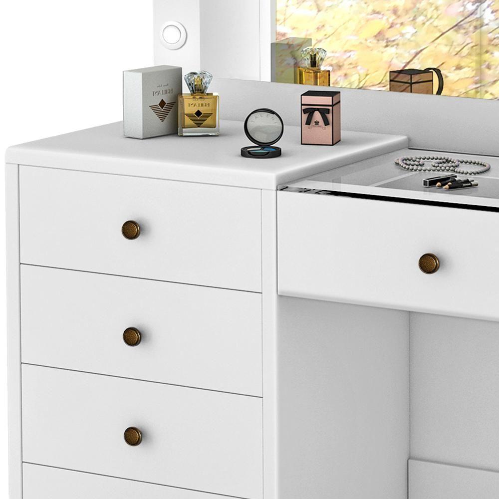 Penteadeira Camarim Com Espelho 00808900 Branco Lpa Branco - 5