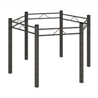 Base Para Mesa Sextavada De 120x140 Martelado Grafite Teixeira Grafite - 1