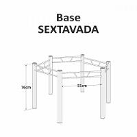 Base Para Mesa Sextavada De 120x140 Martelado Grafite Teixeira Grafite - 2