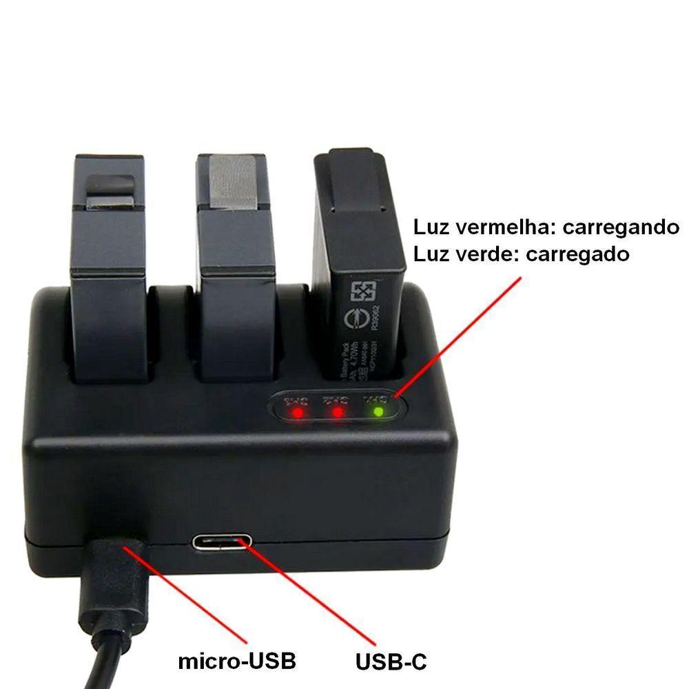 Carregador Triplo para GoPro 5, 6, 7 e 8 Black - 3