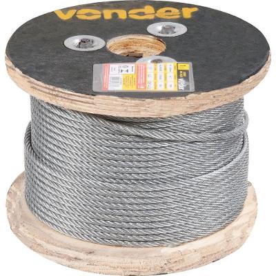 Cabo De Aço Galvanizado Af 9,5Mm 3/8" 6X7 Com 100M Vonder