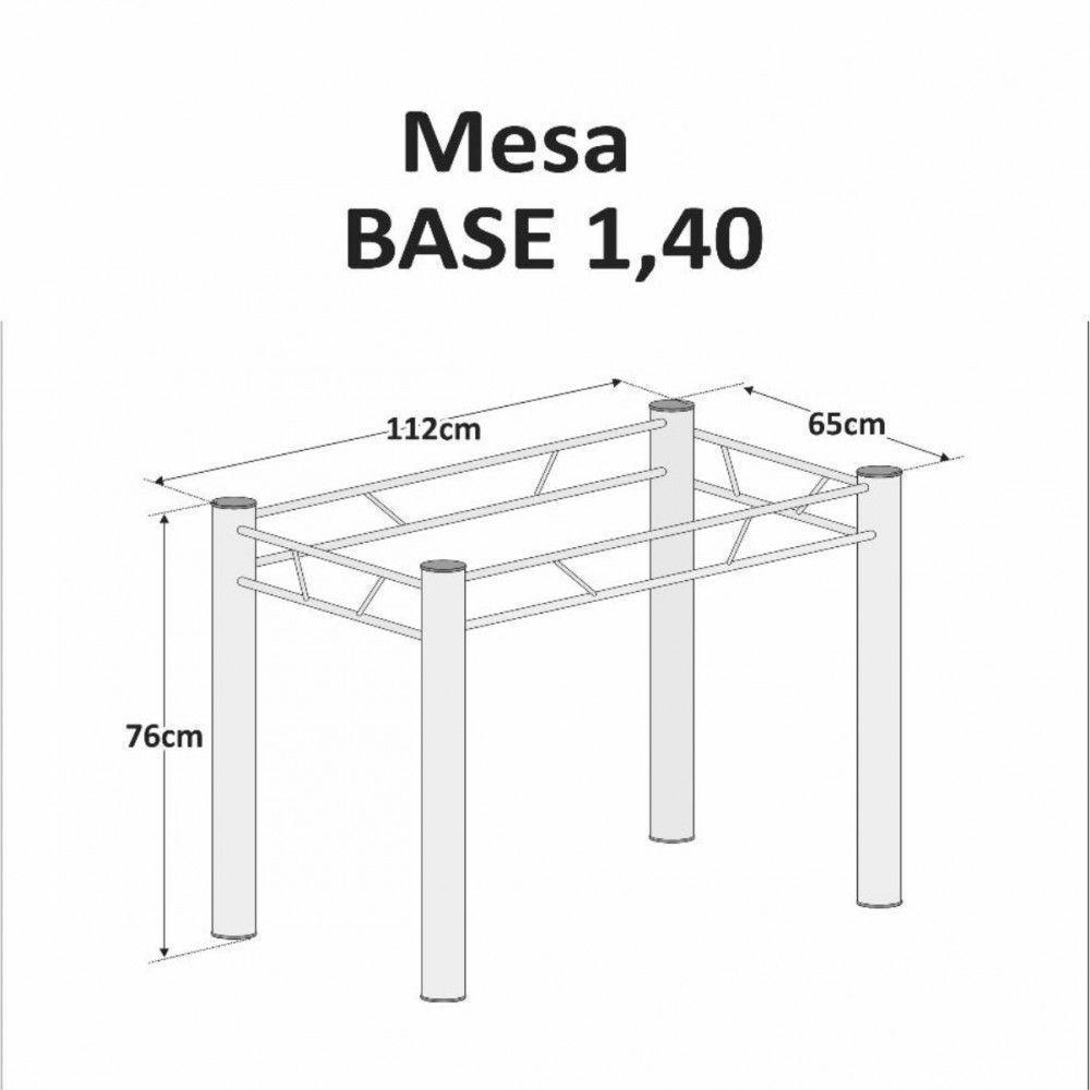 Base Para Mesa De 140x75 Paris Liso Branco Teixeira Branco - 2