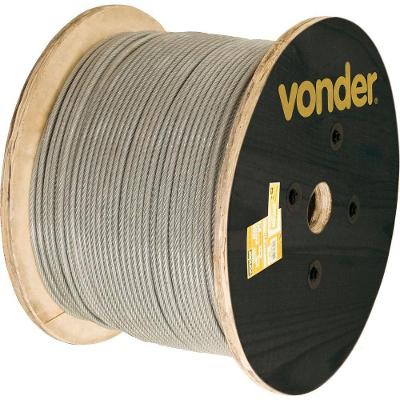 Cabo Aço Af 1/4 Alma Fibra 6X19S Galvanizado Plástico 100M P