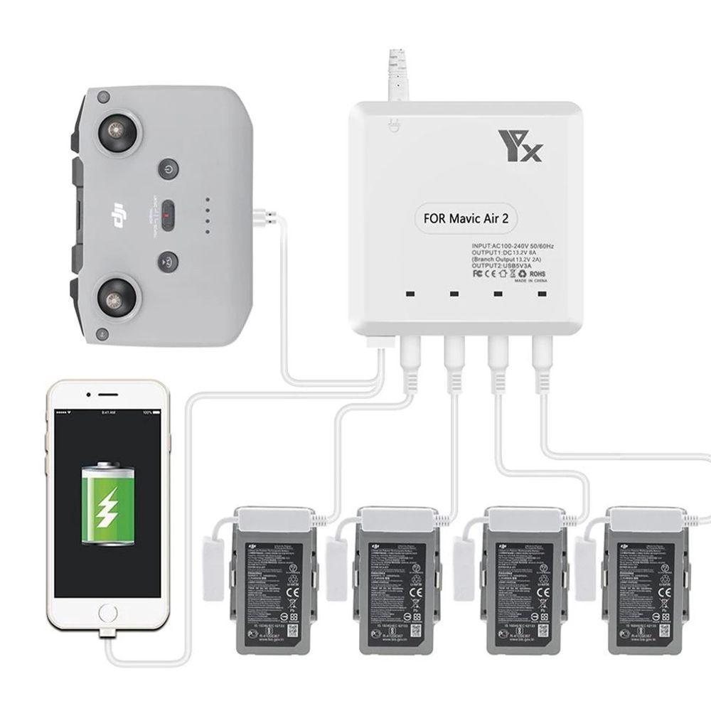 Carregador Hub 4 Baterias Drone DJI Mavic Air 2 / Air 2S - 1