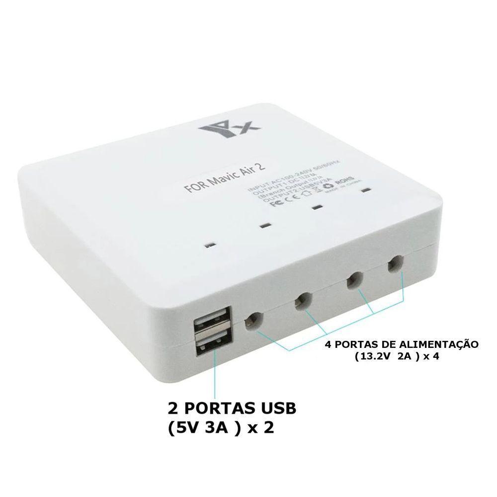 Carregador Hub 4 Baterias Drone DJI Mavic Air 2 / Air 2S - 8
