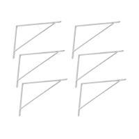 Kit Suporte Prateleira Com 6 Peças Em Aço Mão Francesa 45x30 - Cor: Branco - 1