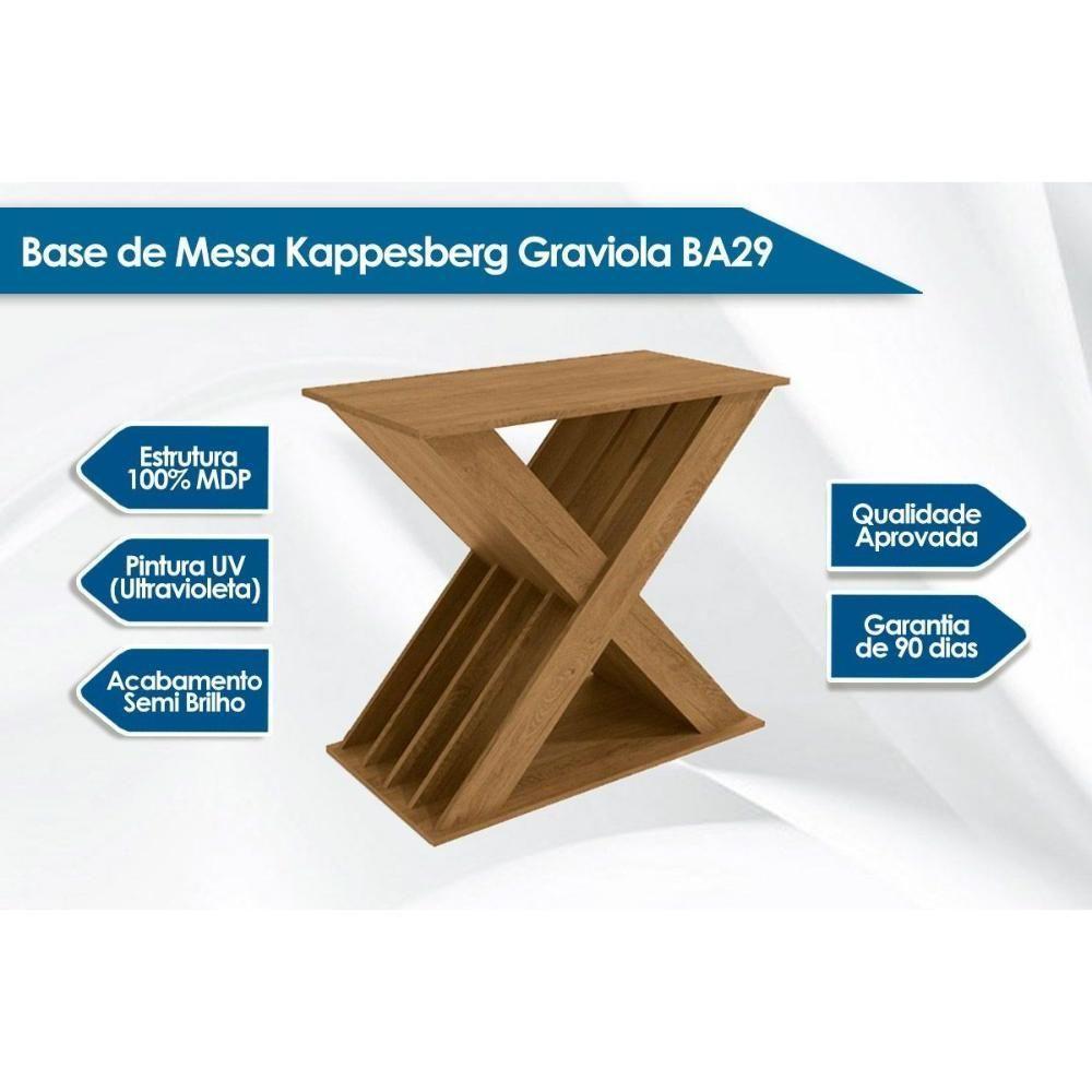 Base Mesa de Jantar Graviola BA29 Madeirado s/ Tampo Freijó - Kappesberg - 2