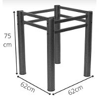 Base Quadrada P/Mesa Jantar Vidro Madeira Texturizado - 3