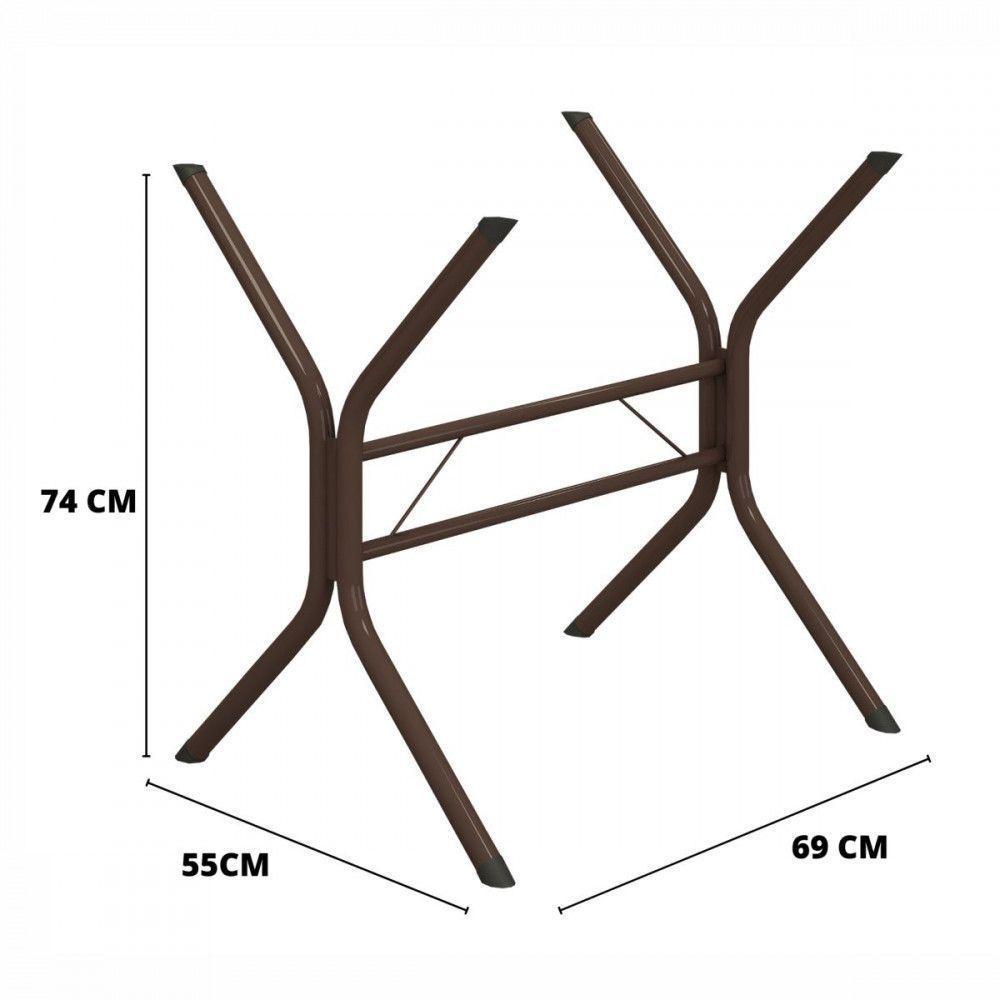 Base De Aço Para Mesa De 120x75 Cabo Frio Marrom Teixeira Marrom - 2