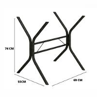 Base De Aço Para Mesa De 120x75 Cabo Frio Martelado Grafite Teixeira Grafite - 2