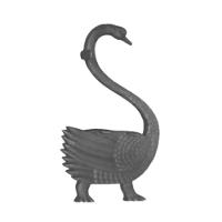 Par Pé de Banco Praça Jardim Decoração Cisne Ferro Fundido - 1