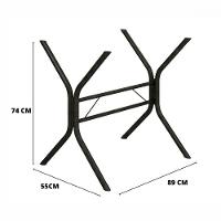 Base De Aço Para Mesa De 140x75 Cabo Frio Martelado Grafite Teixeira Grafite - 2