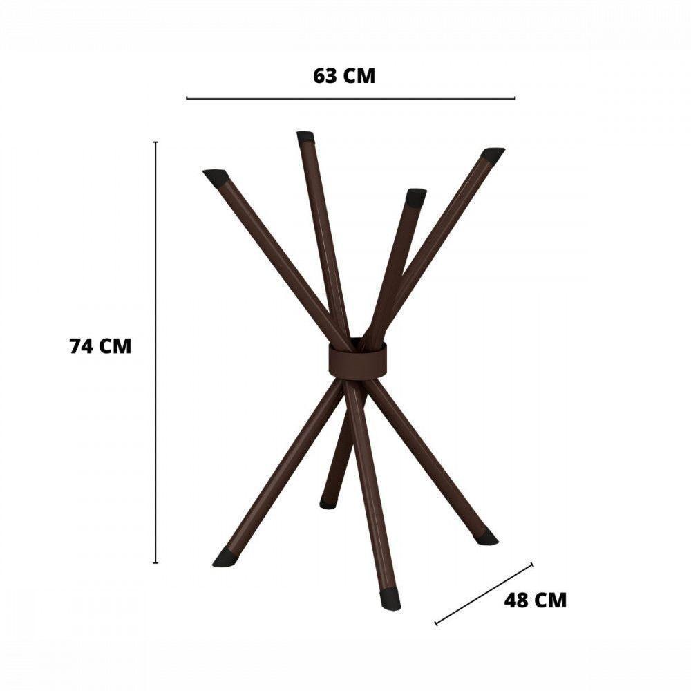 Base De Aço Para Mesa De 75x75 Ipanema Marrom Teixeira Marrom - 2