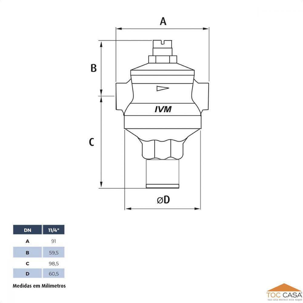 Válvula Redutora Pressão 1.1/4 Latão Ivm E Manômetro 150psi - 2