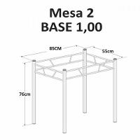Base Para Mesa De 100x60 Maraba Liso Branco Teixeira Branco - 2