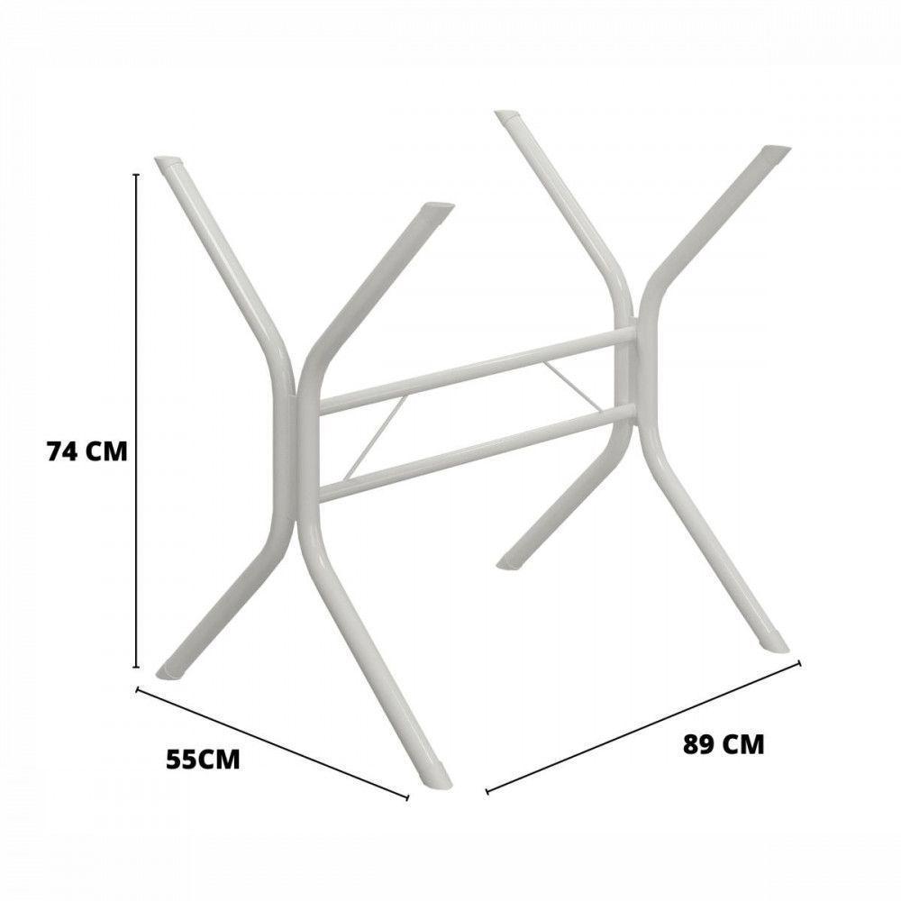 Base De Aço Para Mesa De 140x75 Cabo Frio Liso Branco Teixeira Branco - 2