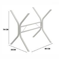 Base De Aço Para Mesa De 140x75 Cabo Frio Liso Branco Teixeira Branco - 2