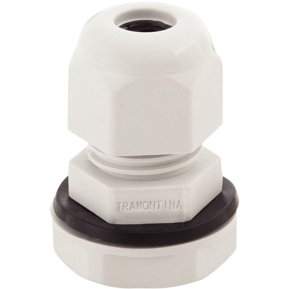 Conector Prensa-cabo 1/4 Polegada Tramontina Em Termoplástico Cinza Com Bucha Tramontina - 1