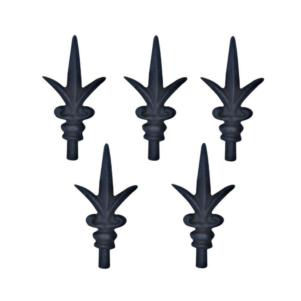 Kit 5 Ponteiras Ponta De Lança Ferro N12 Grade Portão Muro - 1