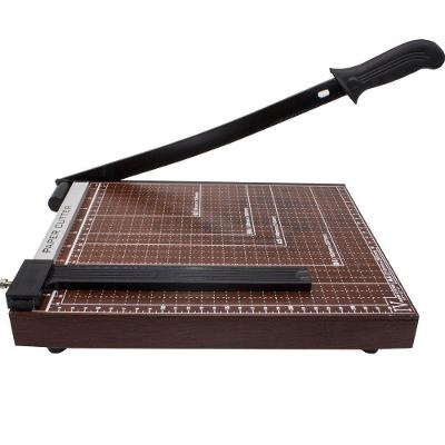 Guilhotina Base Madeira 30cm Papel Trava Guia Lorben