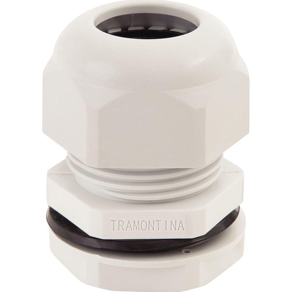 Conector Prensa-cabo 3/4 Polegada Tramontina Em Termoplástico Cinza Com Bucha Tramontina - 1