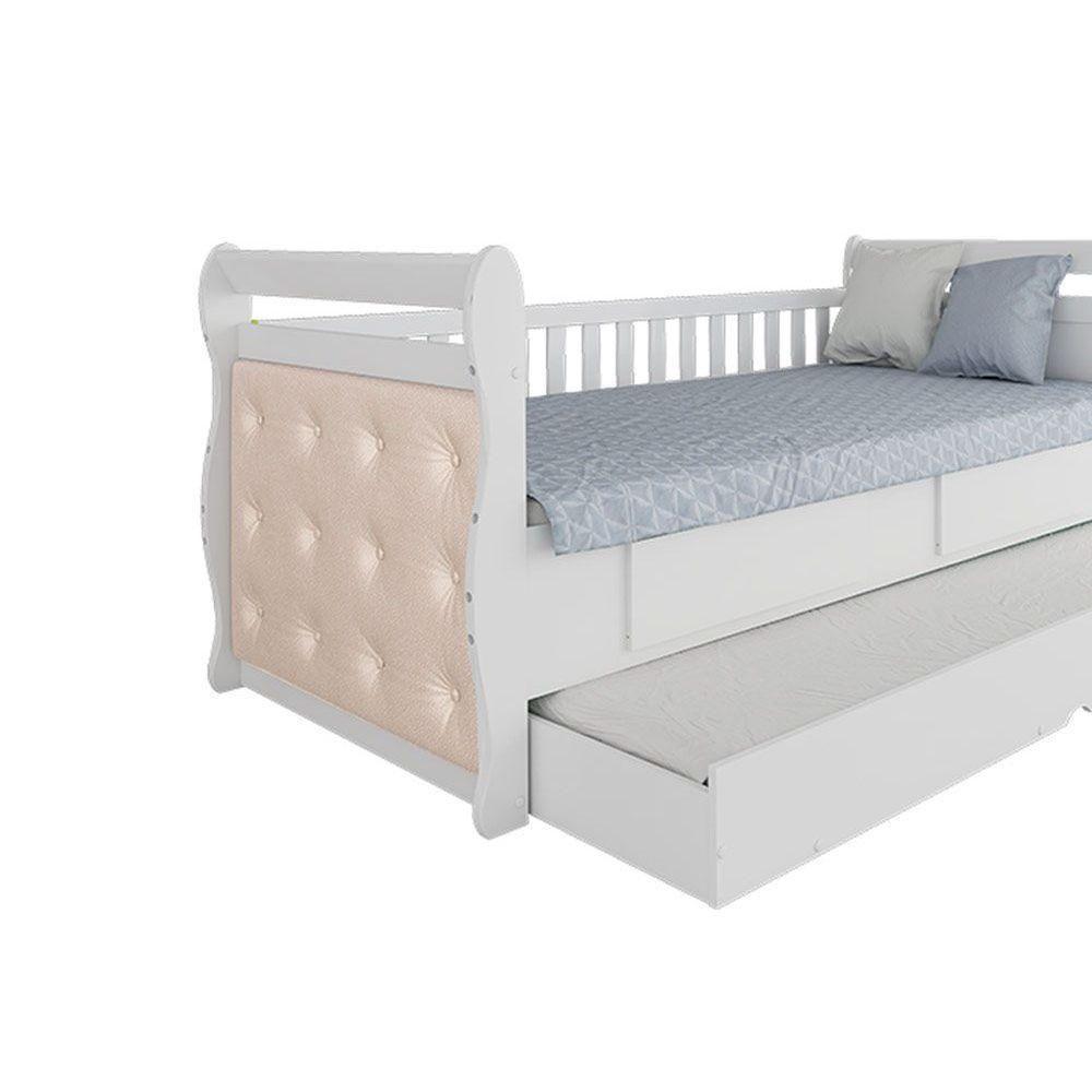 Multiuso de Quarto Bebê Kit Capitonê Courano p/ Berço Maria Bege - Peroba - 3